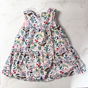 Baby Boden Tiered Corduroy Pinny Woodland Floral Button Back Dress 18-24 M